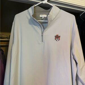 Peter Millar Gray Quarter-Zip Pullover Auburn University